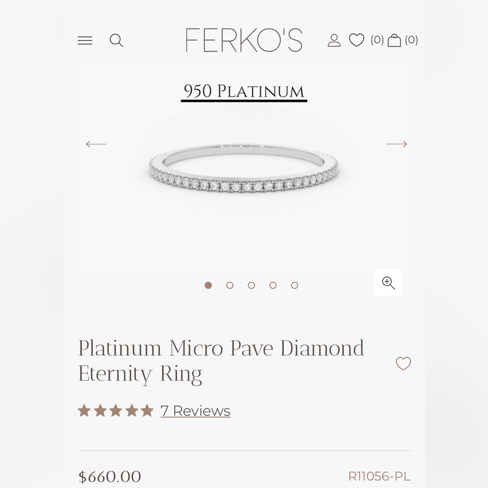 Platinum Micro Pave Diamond Eternity Ring